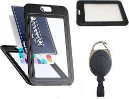 Accuprints black id card holder single side holder pack -25/50 (blaclk holder 50) 